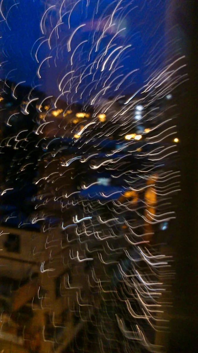 white and blue string lights